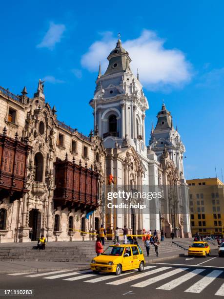 plaza de armas, lima, peru - lima peru stock pictures, royalty-free photos & images