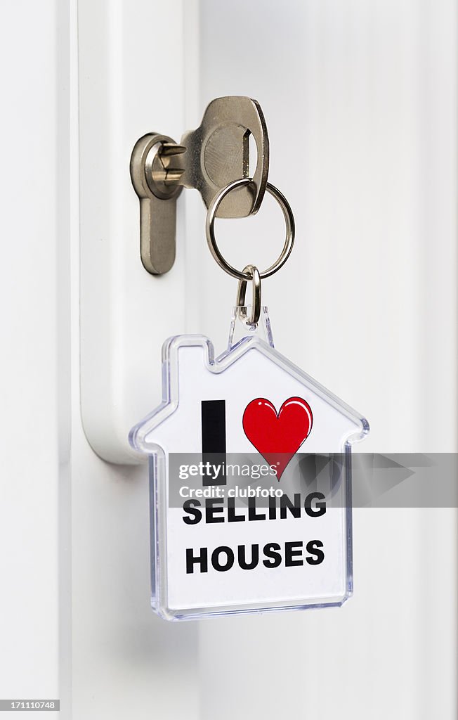 "Ich liebe Verkauf Houses'Schlüsselring"