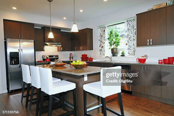 modern kitchen - polished granite stock pictures, royalty-free photos & images