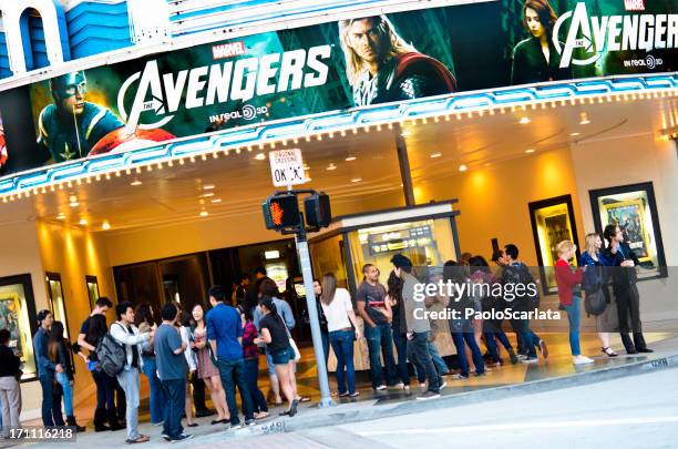 the avengers screening at bruin theater - avengers stock pictures, royalty-free photos & images