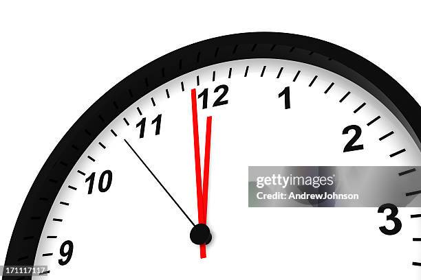 clock - midday stock pictures, royalty-free photos & images