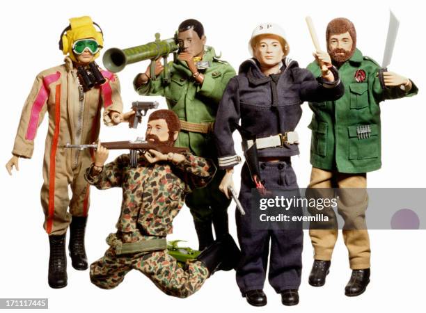 toy soldiers on white. - action figures stock pictures, royalty-free photos & images