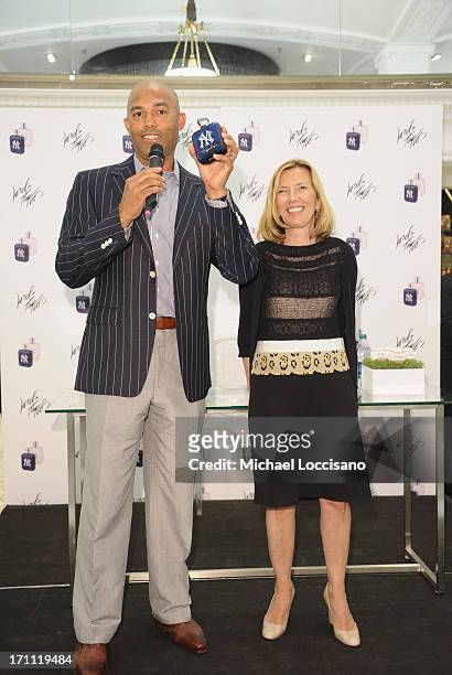 Professional Baseball Player Mariano Rivera and Lord & Taylor VP Liz Rodbell attend Rivera's appearance for The Mariano Rivera Signature Limited...