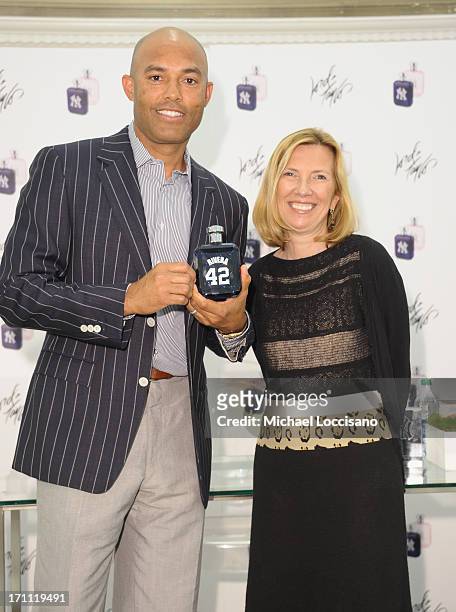 Professional Baseball Player Mariano Rivera and Lord & Taylor VP Liz Rodbell attend Rivera's appearance for The Mariano Rivera Signature Limited...