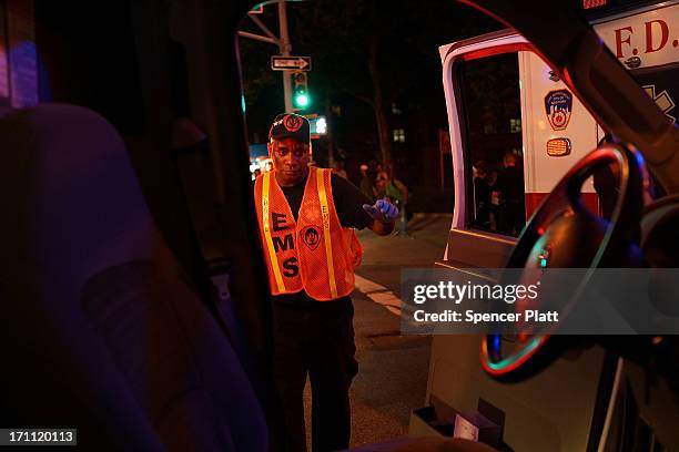 Chief Tyrone Freeman of the Bedford-Stuyvesant Volunteer Ambulance Corps approaches his ambulance on June 21, 2013 in the Brooklyn borough New York...