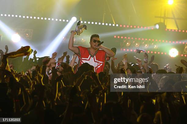 Wakadanna of Shonan No Kaze perfoms onstage during the MTV VMAJ 2013 at Makuhari Messe on June 22, 2013 in Chiba, Japan.