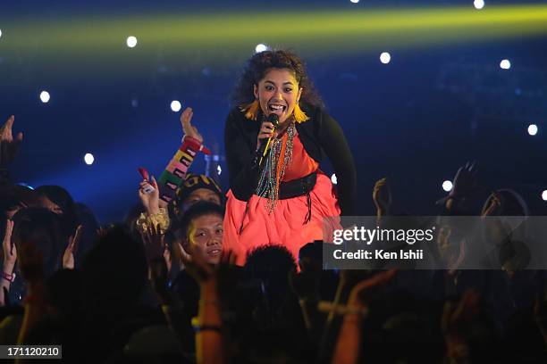 Miho Fukuhara perfoms onstage during the MTV VMAJ 2013 at Makuhari Messe on June 22, 2013 in Chiba, Japan.