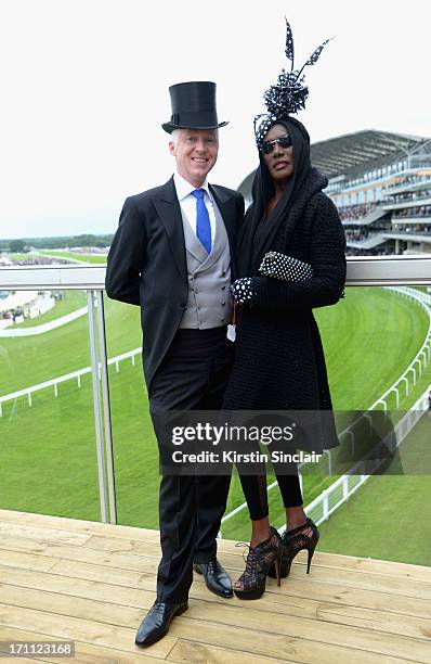 Milliner Philip Treacy and Grace Jones attend day five of Royal Ascot at Ascot Racecourse on June 22, 2013 in Ascot, England.