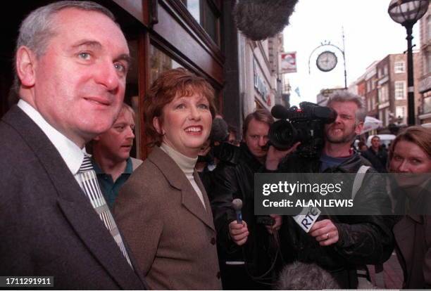 Irish presidential candidate Mary McAleese , a 46-year-old Belfast law professor, stands with Irish Prime Minister 30 October in Dublin as polls...