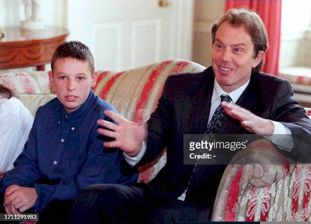 Prime Minister Tony Blair meets with Brighton schoolboy Charlie Nobbs at No. 10 Downing Street 30 October. Charlie received a standing ovation for a...
