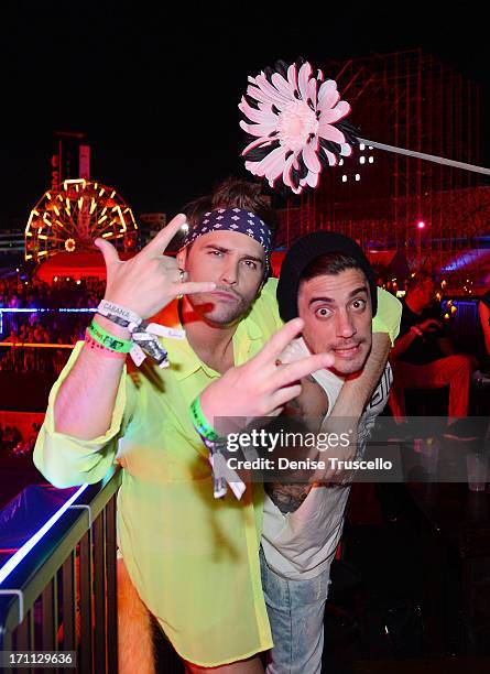 Josh Strickland and Tal Cooperman during the 17th annual Electric Daisy Carnival at Las Vegas Motor Speedway on June 21, 2013 in Las Vegas, Nevada.