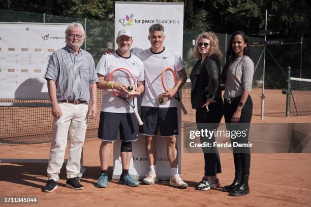 General view during the Zurich Summit Charity Tennis Tournament during the 19th Zurich Film Festival at The Dolder Grand Tennis club on October 01,...