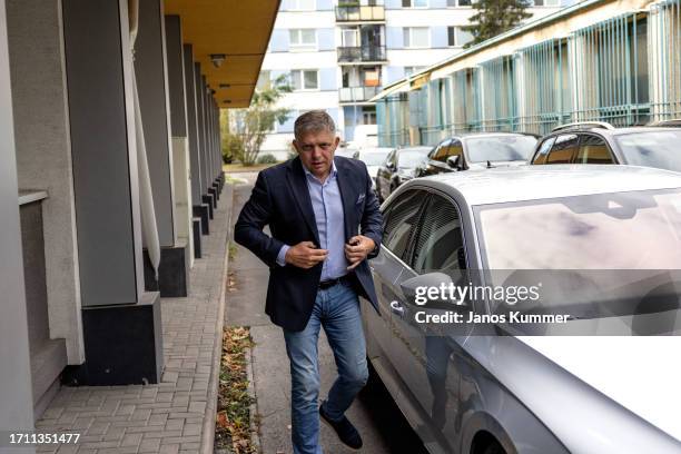 Robert Fico, lead candidate of the Smer political party, arrives to the press conference the day after Slovak parliamentary elections in which Smer...