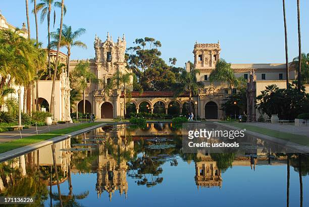 balboa park in reflection, san diego - san diego stock pictures, royalty-free photos & images