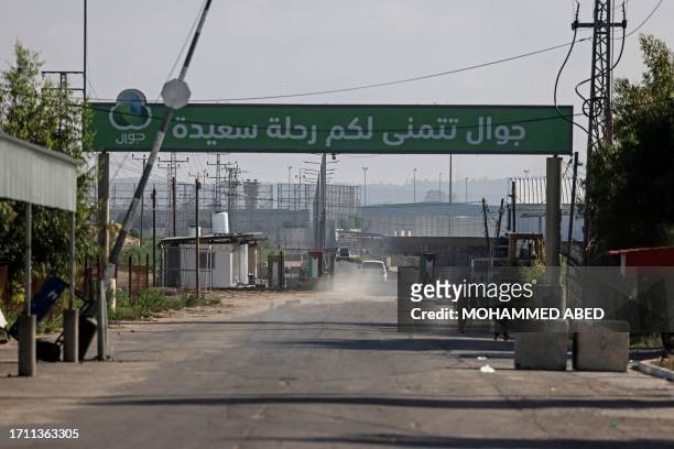 This picture shows the Erez crossing between Israel and the northern Gaza Strip on October 7, 2023. Palestinian militants have begun a "war" against...