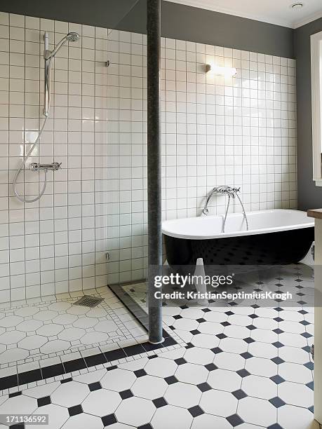 baño con revestimiento - baldosa fotografías e imágenes de stock