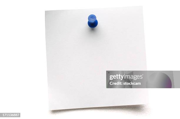 white isolated postit note - push pin 個照片及圖片檔