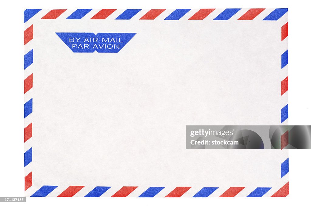 Isolated Airmail envelope on white