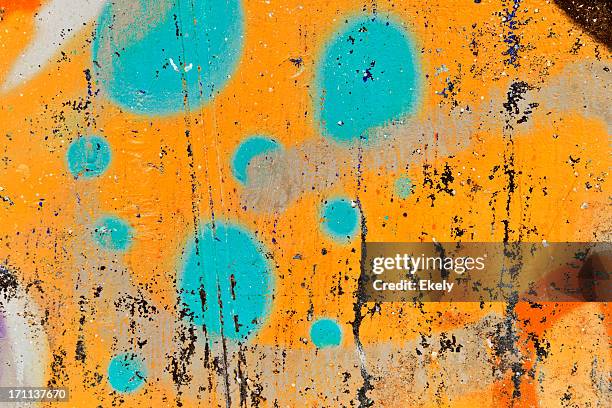 graffiti orange and green. - street art stock pictures, royalty-free photos & images