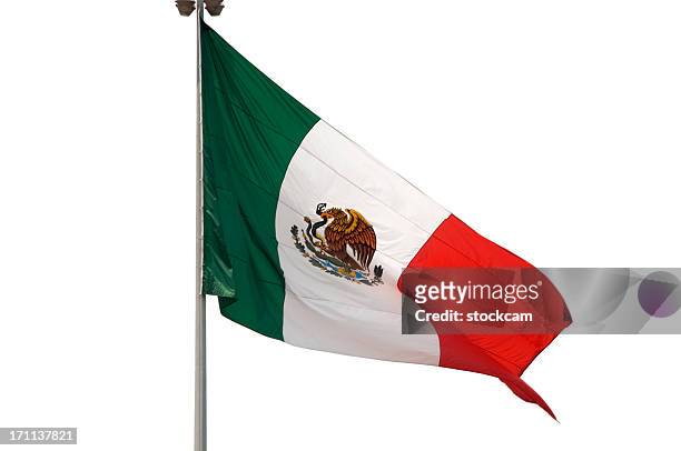 isolado de bandeira do méxico - méxico bandeira imagens e fotografias de stock