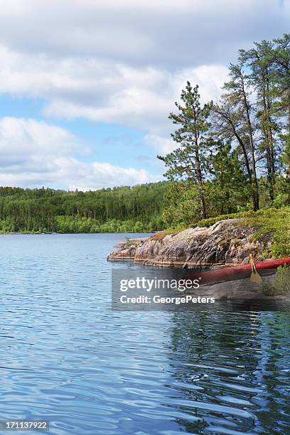 belo dia de verão em uma selva lago - boundary waters imagens e fotografias de stock