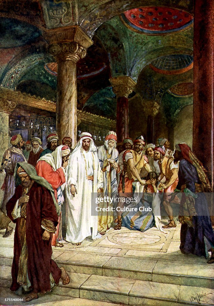 The Pharisees bring an adulteress to Jesus