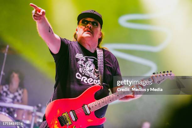 MArcello Lara of Moderatto performs as part of the 'Festival Cactus 2023' at Terrenos de La Feria on October 01, 2023 in Torreon, Mexico.