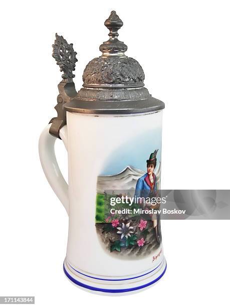 tyrolean beer tankard - beer jug stock pictures, royalty-free photos & images
