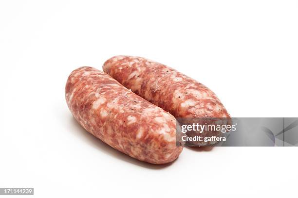 raw salsicce italiana - insaccato foto e immagini stock