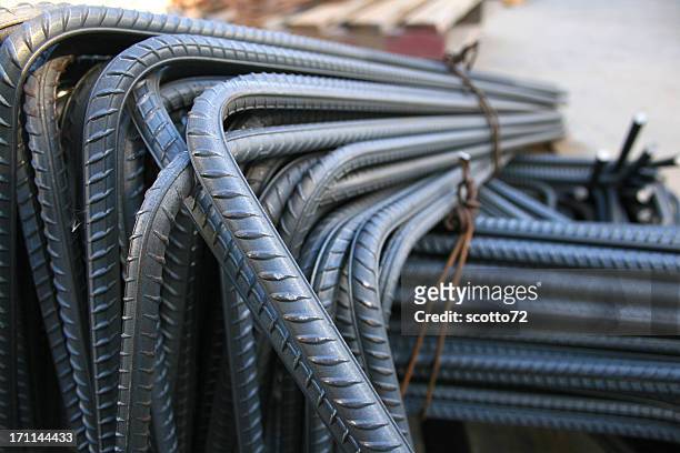 close up of iron rods used for construction - a rod stock pictures, royalty-free photos & images