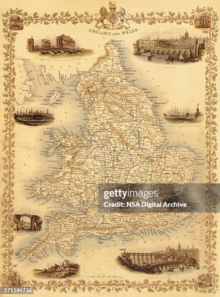 map of england and wales from 1851 - cardiff stock illustrations