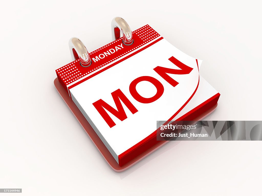 Calendrier de la journée du lundi
