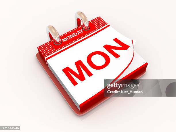 giorno di calendario dal lunedì - lunedì foto e immagini stock