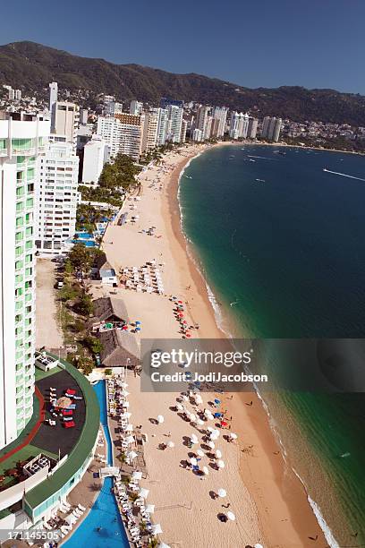 acapulco beach skyline - mexico skyline stock pictures, royalty-free photos & images