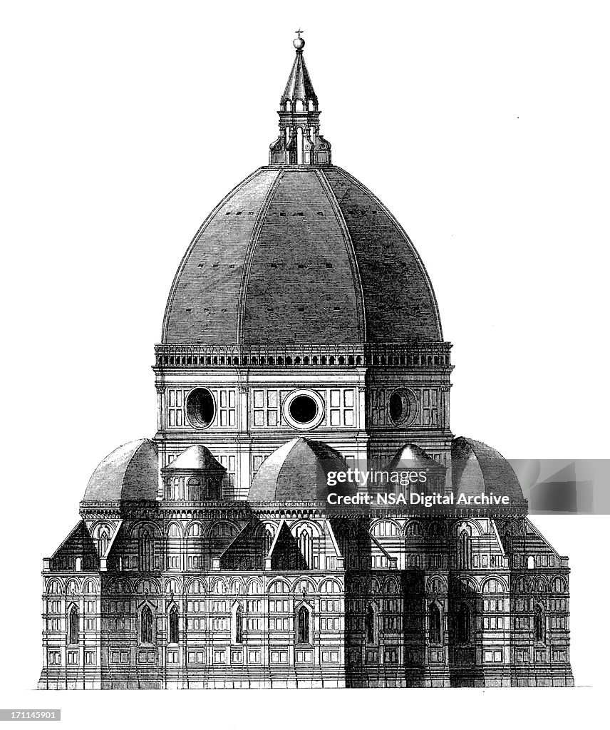 Florence Cathedral | Antique Architectural Illustrations