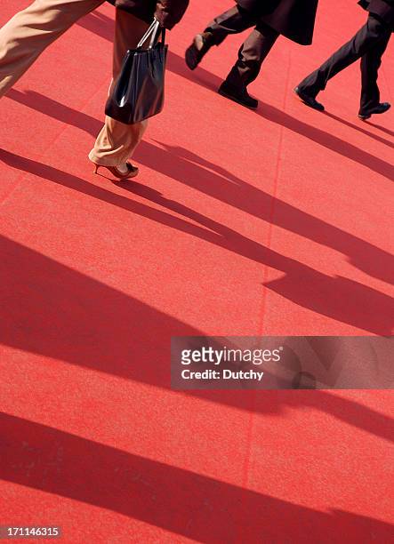 red carpet - feet direction stock pictures, royalty-free photos & images