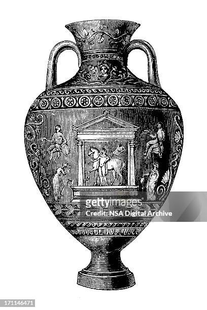 classic vase | antique design illustrations - greek roman civilization stock illustrations