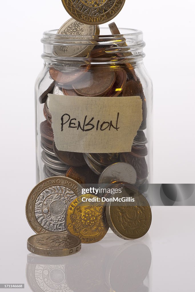 Geld Einmachglas British Pension