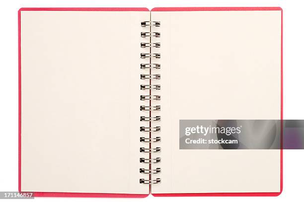 caderno em branco isolado - bloco espiral imagens e fotografias de stock