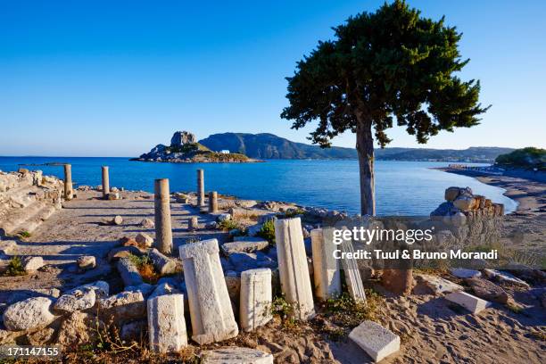 kos, kefalos bay, agios stefanos church ruins - old ruin stock pictures, royalty-free photos & images