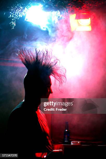 standing at the bar - mohawk hair styles stock pictures, royalty-free photos & images
