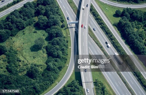 Aerial View of a Highway Intersection Aerial View of a Highway Intersection