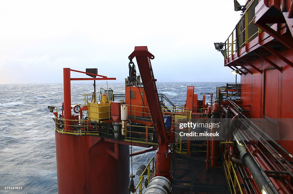 Semi submersible oil rig platform