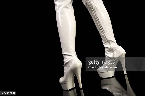 boots made for walking. - thigh high boot stock pictures, royalty-free photos & images
