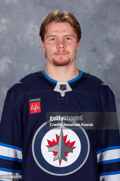 Dmitry Kuzmin of the Winnipeg Jets poses for his official headshot for the 2023-2024 season on September 20, 2023 at Hockey For All Centre in...