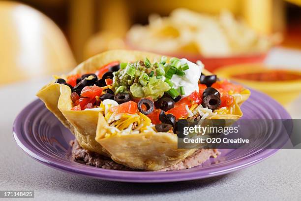 taco salad - taco salad stock pictures, royalty-free photos & images
