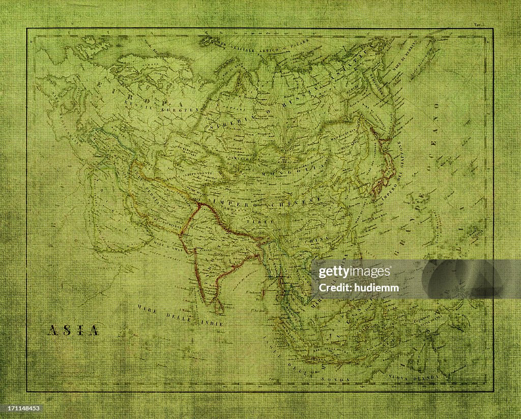 Textura Grunge Asia Map