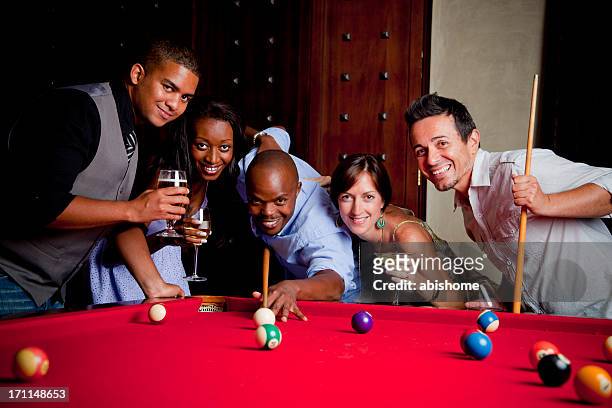game on - billiard ball game stockfoto's en -beelden