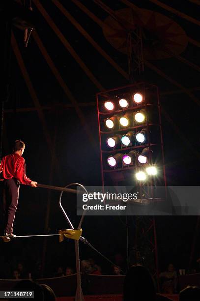 Circus Balance Rope Walking Tightrope Circus Photos and Premium High Res Pictures - Getty ...