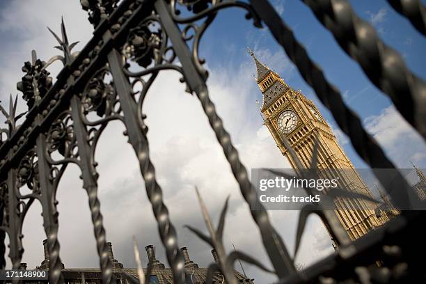 big ben behind bars - security screen stock pictures, royalty-free photos & images